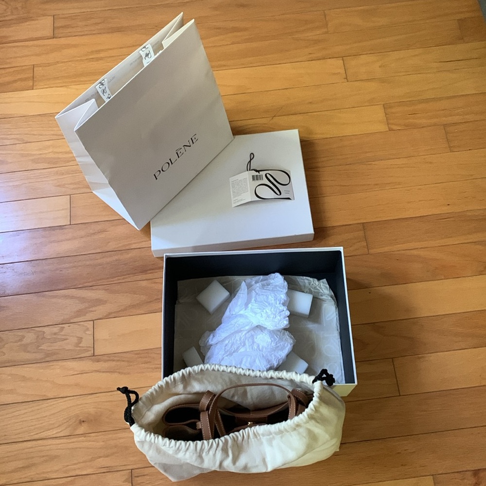 Polene Cyme Mini Camel Grainé Bag - Picture 7 of 12